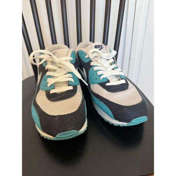 Nike Air Max 90 white chlorine blue and obsidian sneaker size 12 Rare main image 5